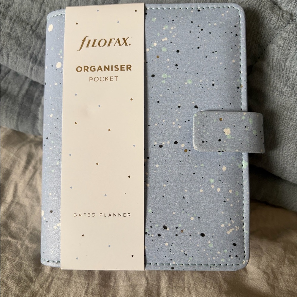 Filofax White and Blue Speckled Organizer